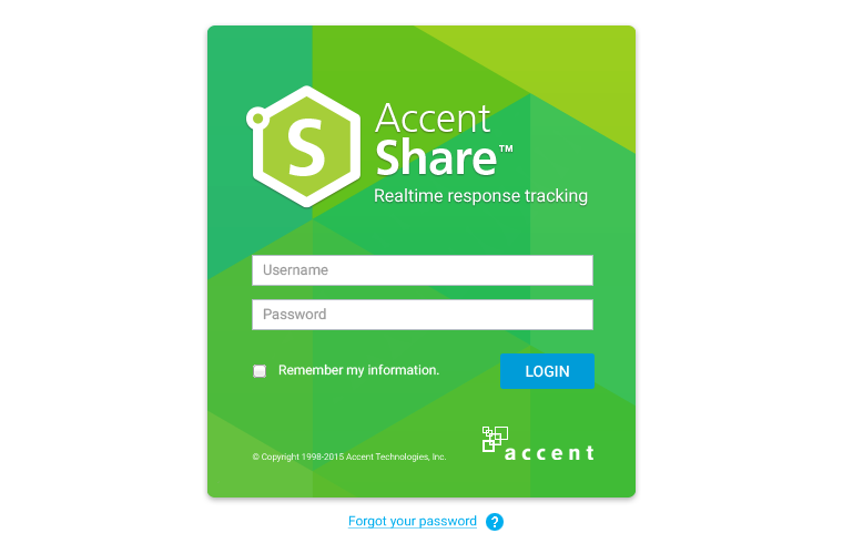 The Accent Share login widget